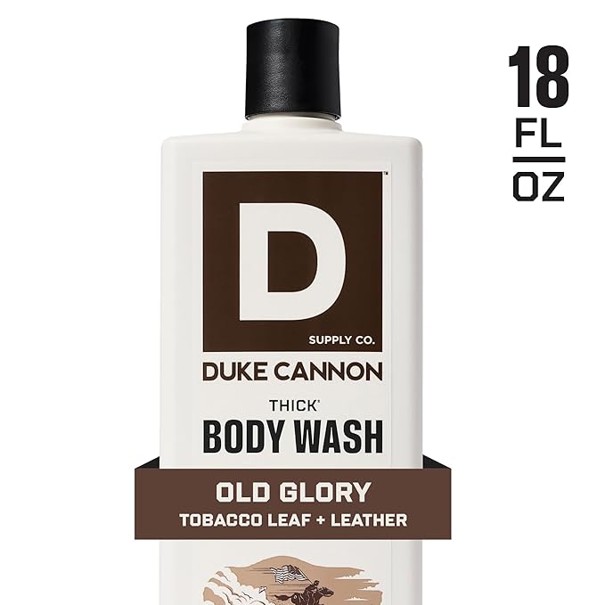 Duke Cannon Supply Co. Thick High-Viscosity Body Wash for Men Smells Like Old Glory - Plant-Based Thickeners, Superior Lather, Natural Exfoliate, 17.5 oz. (3 Pack)