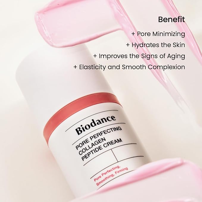 BIODANCE Collagen Plumper Duo: Pore Perfecting Collagen Peptide Serum & Facial Moisturizer, Korean Skincare Set for Plumping Glass Skin, Christmas Gift Stocking Stuffers