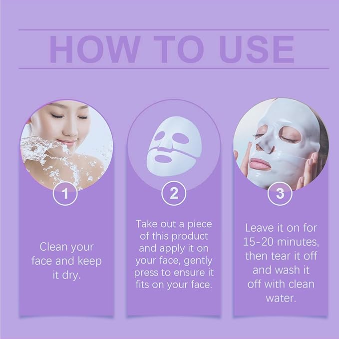 Bio-Collagen Overnight Face Mask,Glass Glow Hydrogel Face Masks, Collagen Face Mask, Korean Glass Skin Facial Sheet Masks, Wake up Glass-Like Skin