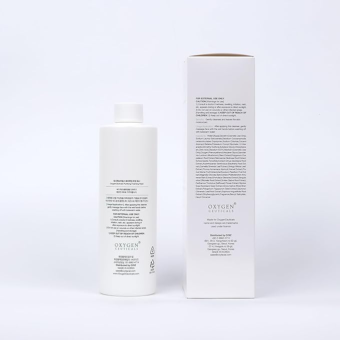 OxygenCeuticals Purifying Foaming Wash – pH 5.0 Low Acidic Gel Cleanser, Mild & Refreshing Face Wash with Botanical Extracts Suitable for Daily Use. 10.8 fl.oz (320ml)