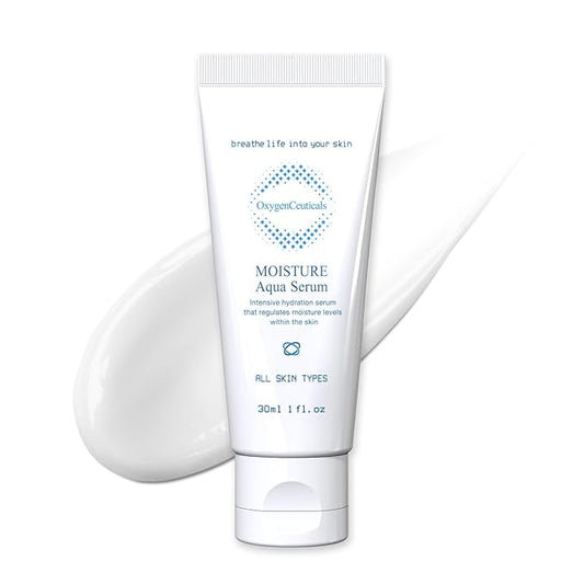 OxygenCeuticals Moisture Aqua Serum – Deep Hydrating & Moisturizing Serum with Hyaluronic Acid & Jojoba Oil, Non-Irritating Formula suitable for Dry, Oily & Acne-Prone Skin. 1.01 fl.oz (30ml)