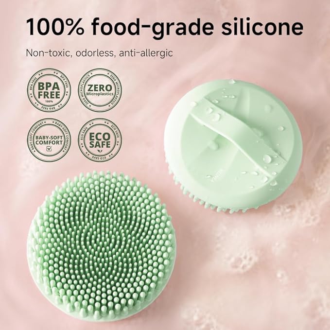 Silicone Body Scrubber for Bath & Massage - Ultra-Soft Food-Grade Silicone Body Exfoliator - Skin-Friendly, Hygienic & Easy-to-Dry Design, Perfect for Relaxing Shower & Spa Experience