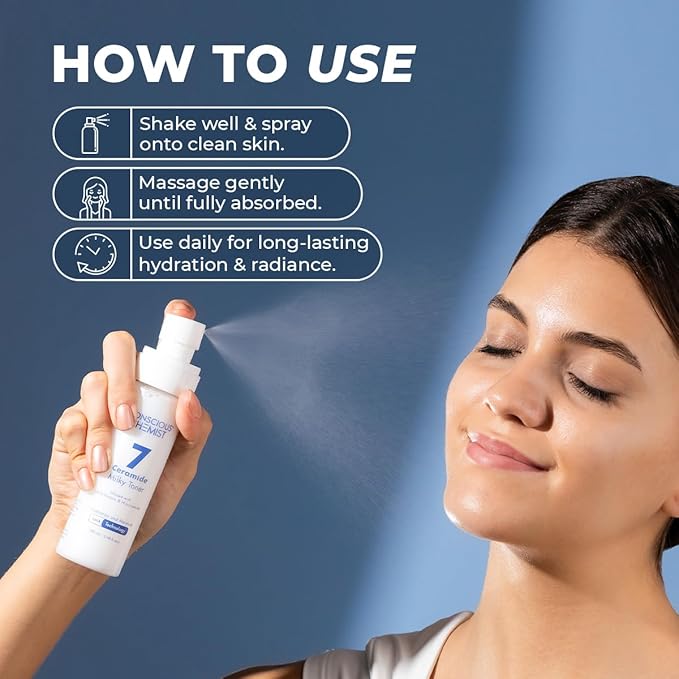 Conscious Chemist® Hydrating Milky Face Toner – 3.4 fl oz (100ml) | with 7 Ceramide Complex & Niacinamide | Soothes, Smooths & Strengthens Skin Barrier | for Glowing Skin | All Skin Types