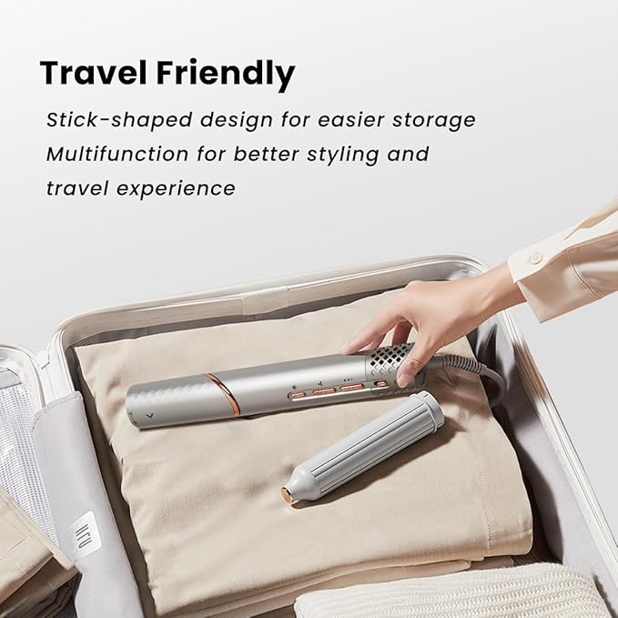 GLAMUP 5-in-1 Flexible Styler Multi Hair Styler - Advanced High-Speed Hair Dryer, Magic Styler with Tight Grip, for Travel, Fast Drying, No Heat Damage, Gift Set