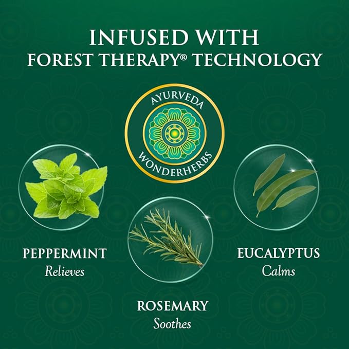 Spa Ceylon ForestVeda Calming Wellness Trio, Pampering Kit with Natural Ingredients, Ayurvedic Gift Set with Shower Gel, Body Cream & Pillow Mist, Christmas Gifts (Peppermint)