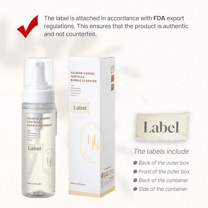 HEVEBLUE Salmon Caring Centella Bubble Cleanser - Salmon PDRN, pH 5.5, Salmon Egg Extract, Centella, Moisturizing, Balancing, Pore Cleansing, Low Irritation, Hypoallergenic, Sensitive Skin