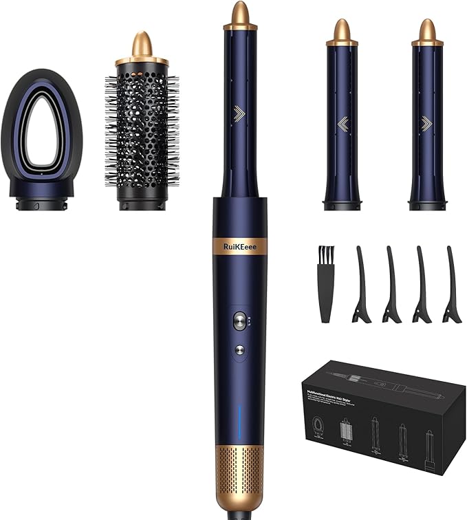 4-in-1 Hot Air Styler & Hair Dryer Brush – 110,000 RPM High-Speed Brushless Ionic Blow Dryer for Fast Drying, Curling, Straightening, Suitable for All Hair Styler - No Heat Damage