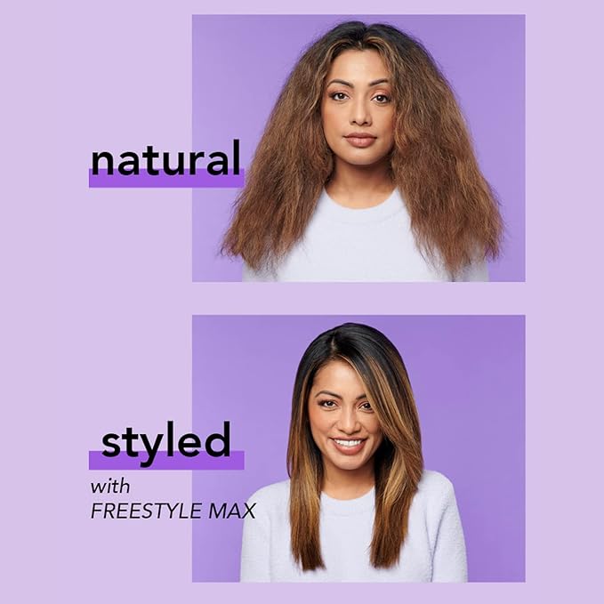 Instyler Freestyle Max Heated Round Brush with Straightening Iron | 2-in-1 Styling Tool | Four Heat Settings | Dual Voltage | Co