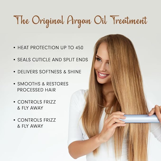 DermOrganic Original Argan Oil of Morocco Leave-In Hair Treatment - Repairs, Protects, Shines, Smooths, 4 oz (1 Pack)