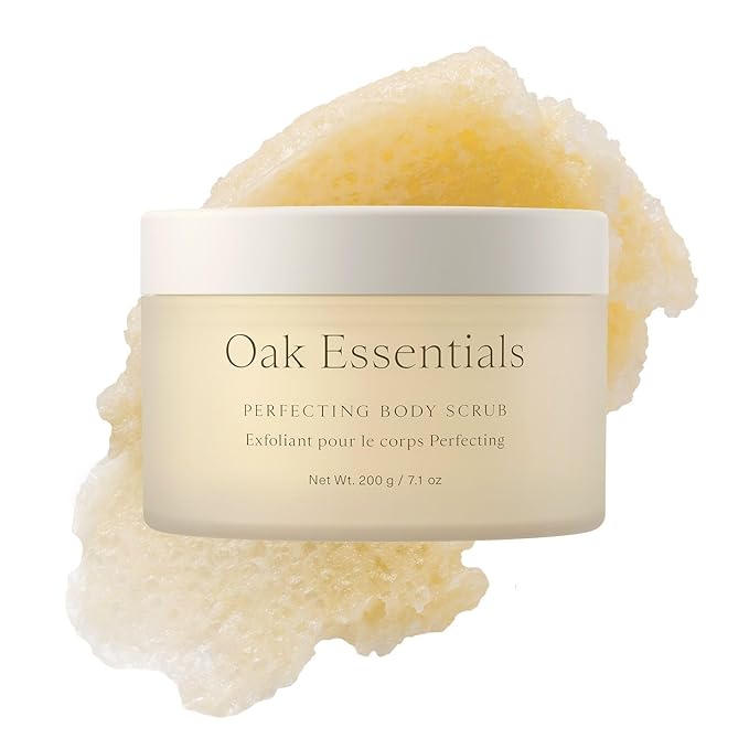 Oak Essentials Perfecting Body Scrub | Gentle Sugar Body Exfoliator for Visibly Smoother, Softer Skin, 7.1 Oz