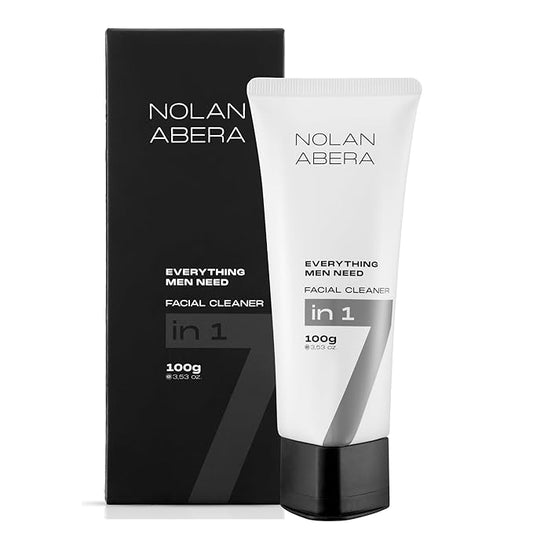 ABERA Nolan Daily Facial Cleanser for Men, Niacinamide + Zincsebum + Soy & Rice Bran Extract, Oil Control & Pore Purifying Face Wash, Refreshing Gentle Cleanser for All Skin Types (3.38 fl oz)