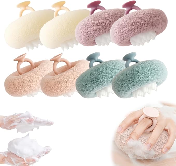 Super Soft Sunflower Suction Cup Bath Ball, 2025 New Bath Cleaning Brush, 2-in-1 Sponge Mesh Pouf Ball Body Scrubber, Shower Gloves Exfoliating Accessories for Men and Women