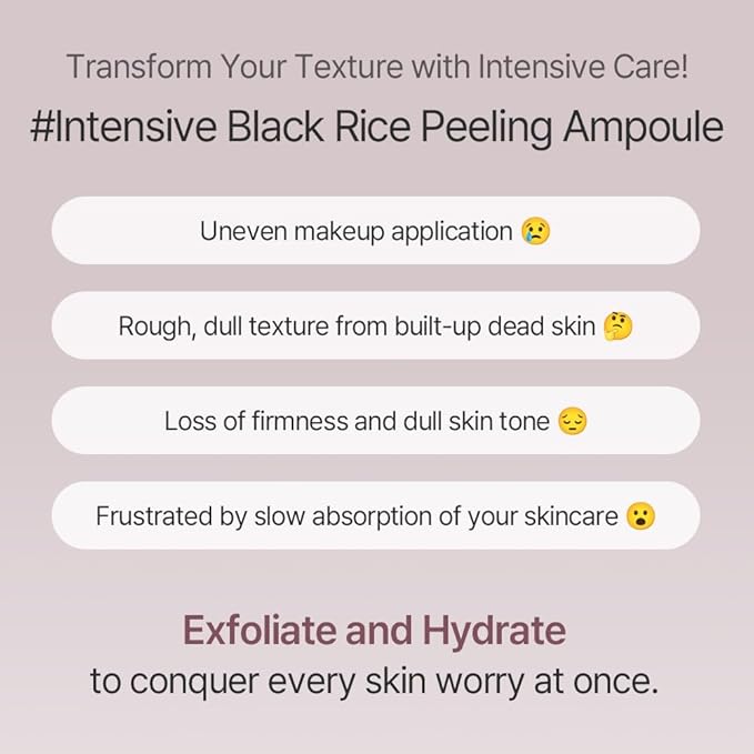 mixsoon Peeling Ampoule - Blackrice exfoliant, Gentle Exfoliating Serum for Smooth, Radiant Skin, Dead Skin Cells Remover 100ml / 3.38 fl.oz. Korean Glass Skin Care