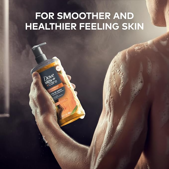 DOVE MEN + CARE Body Wash Sandalwood & Cardamom Oil Plant-Based Moisturizing Body Wash for Men, 26oz