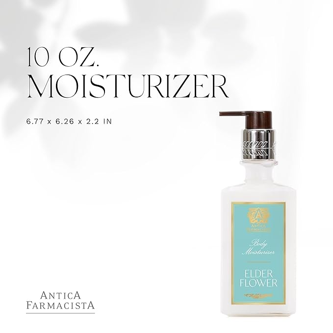 Antica Farmacista Body Moisturizer - Scented Moisturizing Lotion with Aloe Vera, Green Tea & Sweet Almond Oil - Luxury Gift for Any Occasion - Elderflower, 10 fl oz