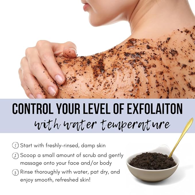 Activated Charcoal Face & Body Scrub – Natural Deep Cleansing Exfoliator for Smooth, Soft Skin – Gentle Salt & Sugar Scrub for Armpit & Foot Detox – For Men & Women – Made in USA