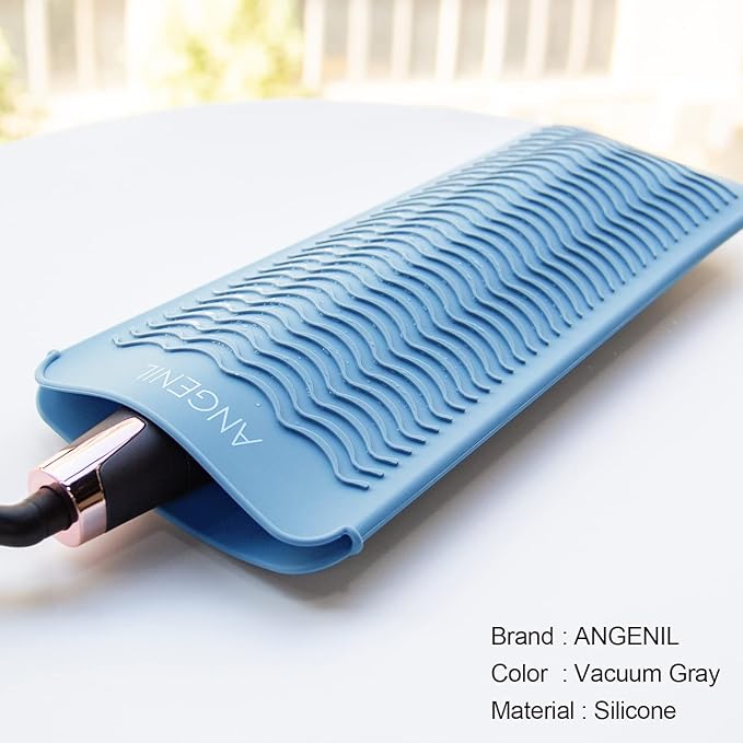 ANGENIL Heat Resistant Silicone Mat Pad Pouch For Travel Curling Iron Wand, Tourmaline Titanium Ceramic Portable Flat Iron, Hair Straightener, Automatic Wireless Curlers, Crimper Hair Iron, Hair Tools