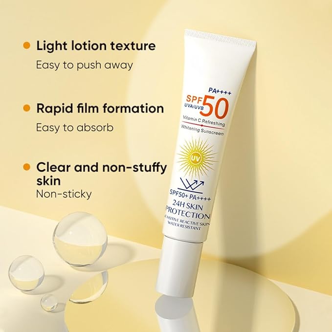 Sunscreen for Face, UV Defense Hydro Calming Sunscreen, SPF 50+, with Vitamin C, Moisturizing Daily Protection for Sensitive Skin, 0.88 Fl Oz