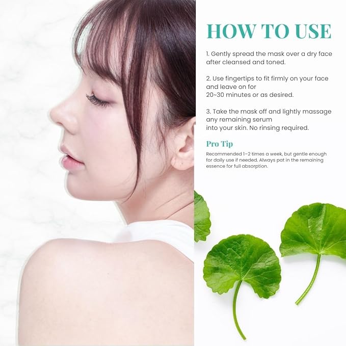 YoungMe Soothing Glam Facial Sheet Mask - 1 Sheets Face Masks | Korean Face Mask Skincare - Deep Real Masks for Sensitive Skin or All Skin Types