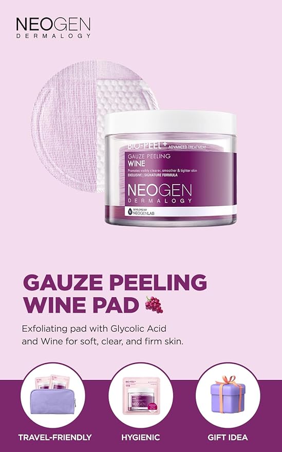 DERMALOGY by NEOGENLAB Bio-Peel Gauze Peeling Pads (Wine, 8 pcs)