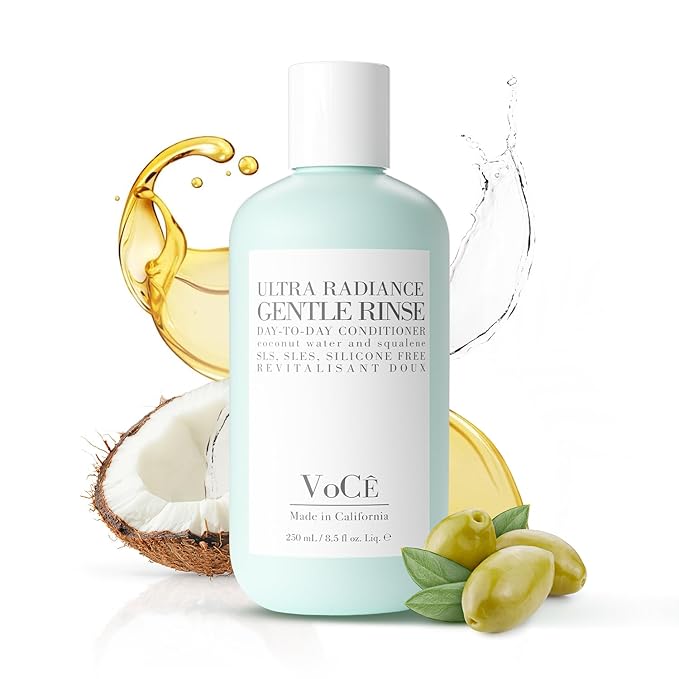 VoCÊ Haircare Gentle Rinse Vegan & Cruelty-Free Conditioner| Clean Haircare, Color Safe, Paraben & Sulfate Free, Ultra Radiance with Coconut Water, Olive Fruit Oil & Squalane (8.5 oz | 250 ml)