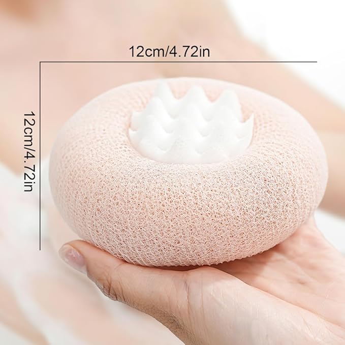 Super Soft Sunflower Suction Cup Bath Ball, 2025 New 2-in-1 Sunflower Bath Ball Exfoliating Bath Sponge Cleaning Brush, Sponge Mesh Pouf Shower Ball for Women, Men Shower (Purple+Green)