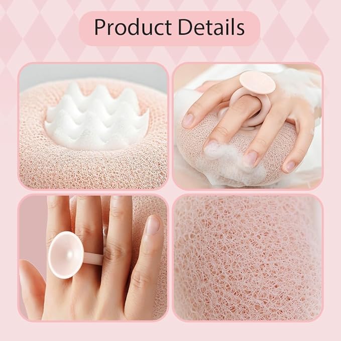 Super Soft Sunflower Suction Cup Bath Ball, 2025 New Bath Cleaning Brush, 2-in-1 Sponge Mesh Pouf Ball Body Scrubber, Shower Gloves Exfoliating Accessories for Men and Women (Green 2pcs)