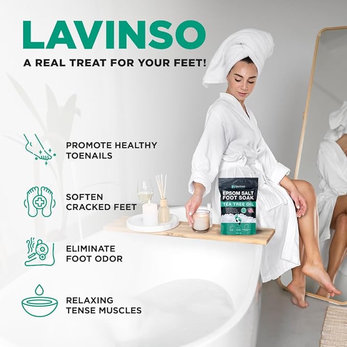 Tea Tree Oil Foot Soak and 40% Urea Cream - for Dry Cracked Feet with Maximum Strength