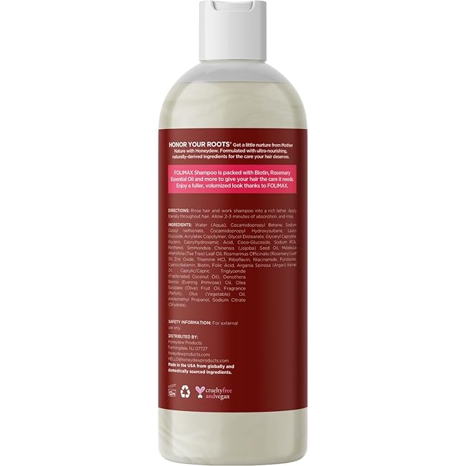 Folimax Biotin Shampoo for Thinning Hair - Volumizing Biotin Shampoo for Men & Women's Fine and Thin Hair with Zinc & Rosemary Oil - Color Safe Vegan Sulfate Silicone & Paraben Free (Sandalwood Scent)
