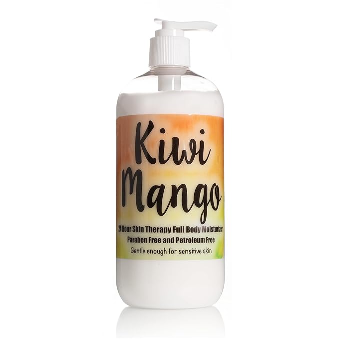 The Lotion Company Kiwi Mango Lotion – 24 Hour Skin Therapy, Full Body Moisturizer with Aloe Vera & Vitamins, Paraben Free, Non-Greasy, Father/Daughter Brand - Made in USA, 16 oz