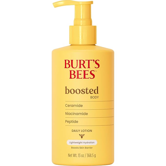 Burt's Bees Christmas Gifts, Boosted Body Lotion, With a Ceramide, Niacinamide and Peptide Complex, Lightweight Daily Lotion, Tropical Scented, 13 oz. Bottle