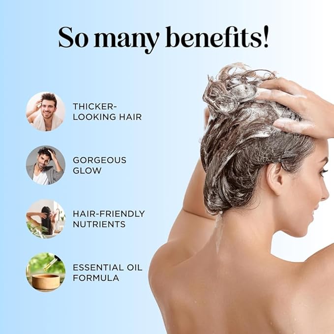 Rosemary and Biotin Shampoo for Thinning Hair - Vegan Volumizing Shampoo for Fine Hair with B Vitamins Argan Oil & Tea Tree Essential Oil - Paraben Silicone and Sulfate Free Vegan Formula (16 Fl Oz)