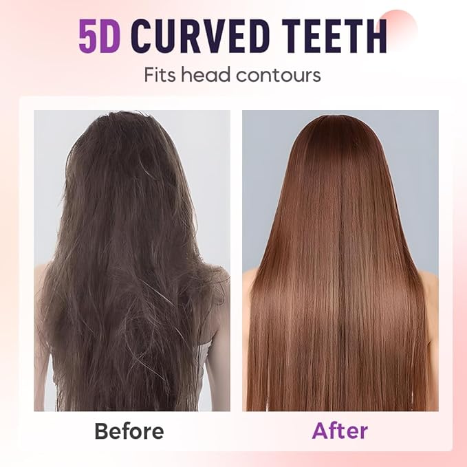 Go Brush Pro, Cordless Hair Straightener Brush, Portable Mini Hair Straightening Brush with 3 Temperature Settings & LED Display, USB Rechargeable Fast Heating Hairs Brush for Travel (Black)