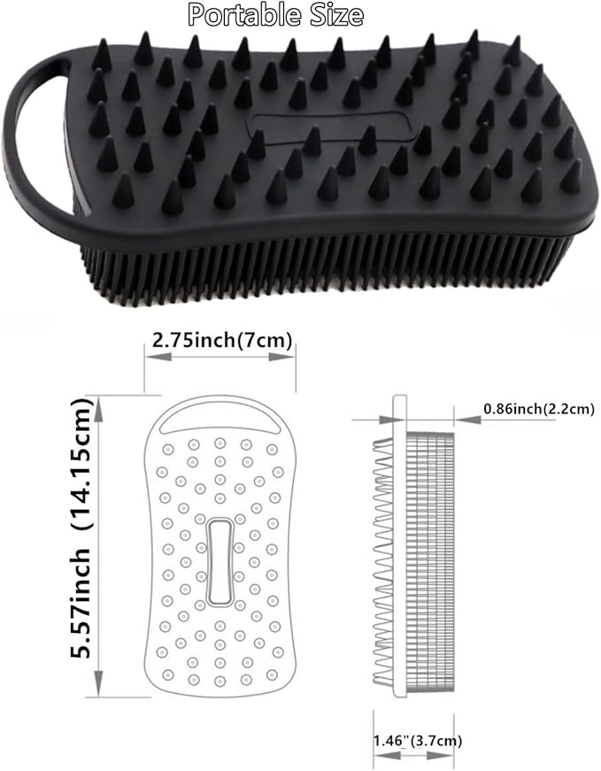 2Pack Dual Sided Silicone Body Scrubber for Exfoliating, Shower&Scalp Massage, 2 in 1 Bath&Shampoo Brush,Soft Body Exfoliator Silicone Loofah Shower Scrubber Brush for All Kinds of Skin