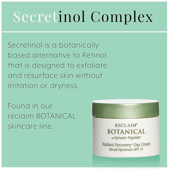 Principal Secret reclaim BOTANICAL Anti-Aging Radiant Recovery Day Cream Plant Based Retinol Face Daily Moisturizer Hyaluronic Acid, Botanicals, Antioxidants, Peptides Broad Spectrum SPF 1oz