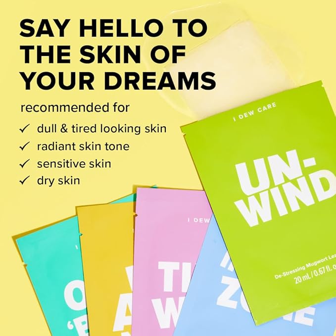 I DEW CARE Collagen Face Mask Variety Pack - 5 Days Facial Masks Skincare Korean | Hydrating Collagen Face Mask, Moisturizing Skin Care, Korean Sheet Masks, Facial Skincare Pack, Gifts For Women, 5EA