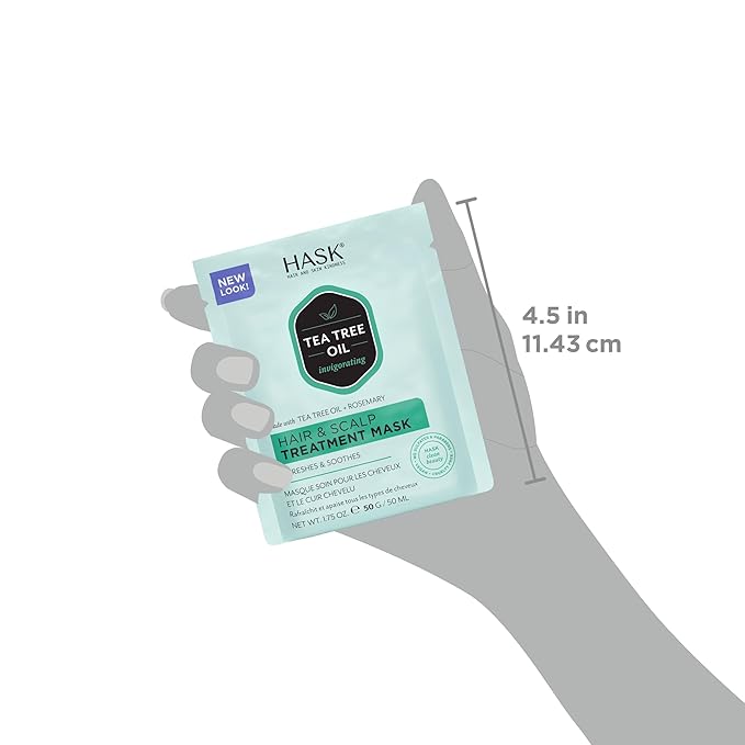 HASK Dry Shampoo Duo (4.3oz-Qty 2) & Deep Conditioner Packette, Aluminum-Free, Sulfate-Free, Paraben-Free, Color Safe, for All Hair Types (Tea Tree)