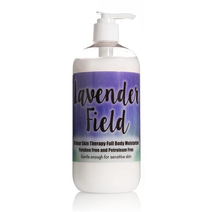 The Lotion Company 24 Hour Skin Therapy Lotion, Full Body Moisturizer, Paraben Free, Made in USA, Lavender Fields Relaxing Fragrance, w/ Aloe Vera, 16 Ounces