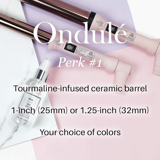 L'ANGE HAIR Ondulé 32 MM Ceramic Curling Wand | Professional Hot Tools Curling Iron 1.25 Inch | Salon Hair Styling Wands for Beach Waves | Best Hair Curler Wand for Frizz-Free, Lasting Curls