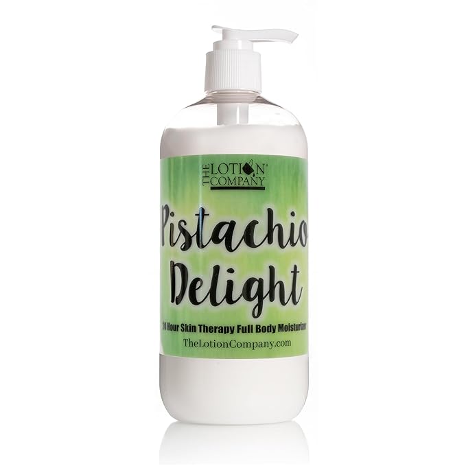The Lotion Company Pistachio Delight Lotion – 24 Hour Skin Therapy, Luxurious Full Body Moisturizer with Aloe Vera & Vitamins, Paraben Free, Non-Greasy, Made in USA, 16 oz