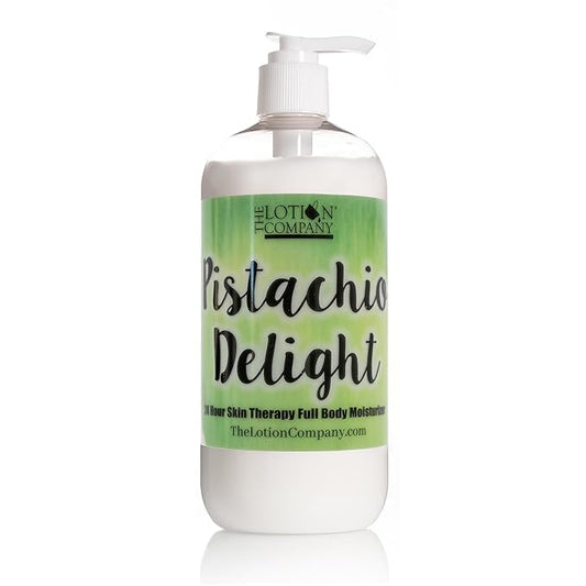 The Lotion Company Pistachio Delight Lotion – 24 Hour Skin Therapy, Luxurious Full Body Moisturizer with Aloe Vera & Vitamins, Paraben Free, Non-Greasy, Made in USA, 16 oz