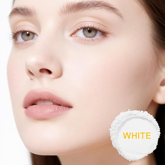 Mineral Sunscreen Setting Powder, SPF 35 Brush Sunscreen Powder for Face & Scalp, Long Lasting Lightweight Breathable, Oil Control Natural Matte Finish (#03 White)