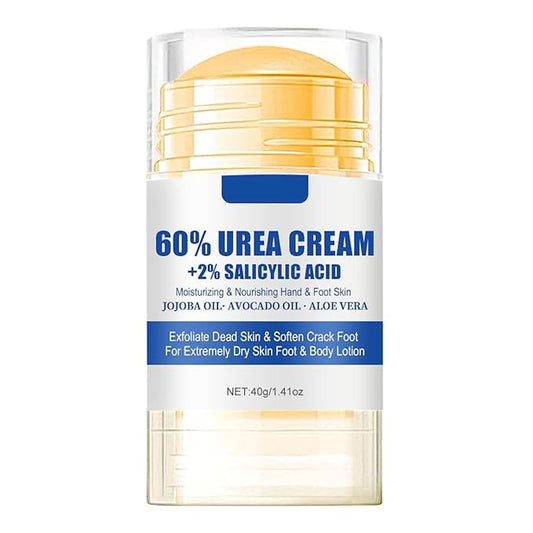 60% Urea plus 2% Salicylic Acid Foot Cream Moisturizer for Dry Cracked Feet Knees Elbows Hands Hydrates &Nourish Foot Care for Softens Skin Exfoliates Dead Skin Smoothing Skin Women and Men 1.41oz