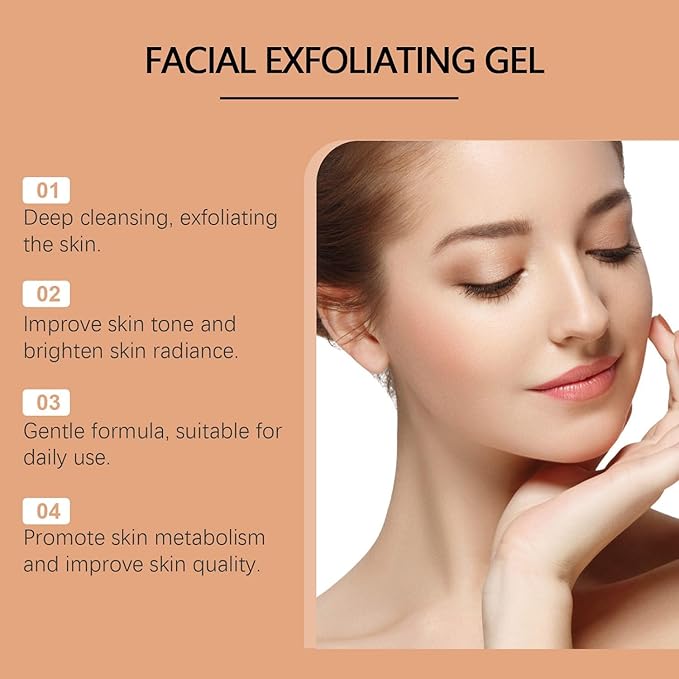 2Pcs Facial Exfoliating Gel, Orange Enzyme Hydrating Facial Scrub, Deep Cleansing Moisturizing Orange Peeling Gel, Remove Blackheads, Rejuvenating Skin Repair(60g)