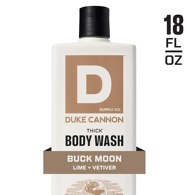 Duke Cannon Thick High Viscosity Body Wash - Buck Moon, 17.5 oz, Vetiver & Oakmoss Scent, Mineral Enriched, Paraben & Sulfate Free (3 Pack)