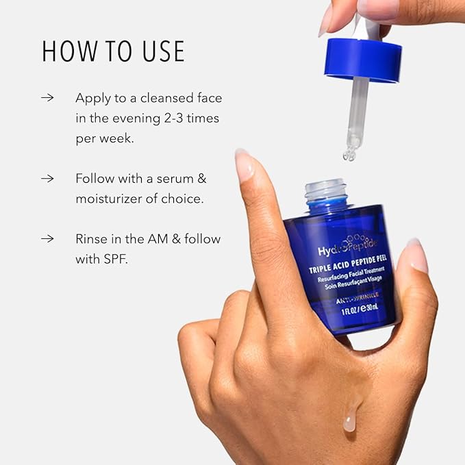 Hydropeptide Triple Acid Peptide Peel Resurfacing Peptide Exfoliation Hydroxy Treatment, 1 Ounce (packaging may vary)