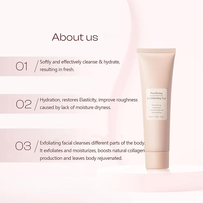 Purifying Exfoliating Gel, Facial Exfoliator Cleanser, Moisturizing, Gentle, Cleansing Peeling Gel for the whole body, Cleans Dirt & Oils (1pcs)