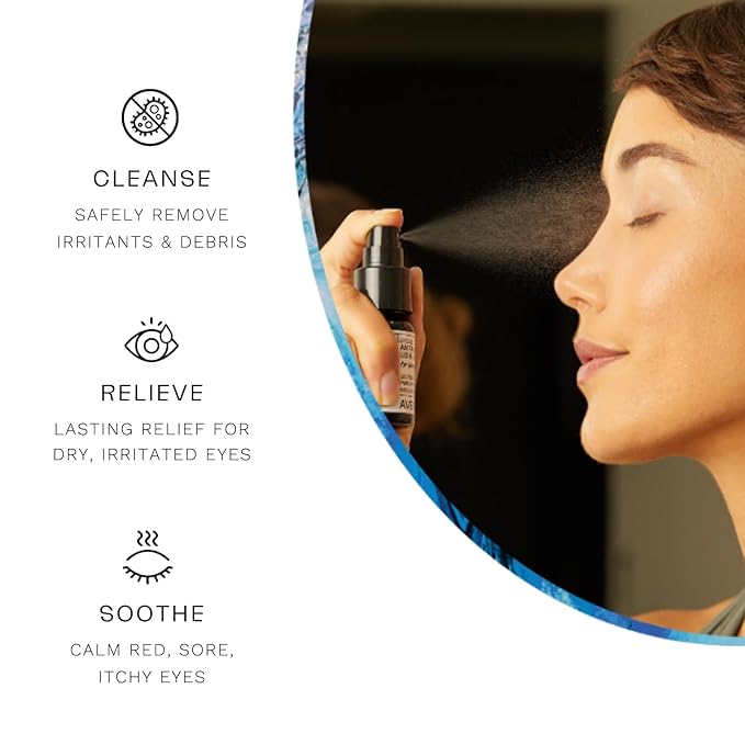Avenova Eyelid and Eyelash Cleanser Spray - 20ml Bottle, 3-Pack - Gentle Everyday Pure Hypochlorous Acid Spray for Eye Irritation