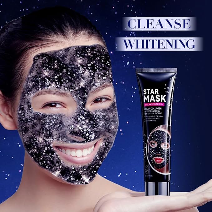 Blackhead Remover Mask, Collagen Peel Off Face Mask with Bamboo Charcoal, Oil Control, Deep Cleansing for Face & Nose Blackhead Removal Pore Cleaner for Men Women 3.5 oz
