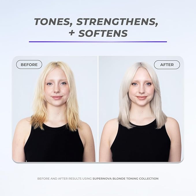 XMONDO Hair Supernova Blonde Toning Conditioner | Vegan Formula with Vegetable Proteins, Jojoba Oil, and Violet Pigments to Replenish, Restore, and Reduce Yellow Tones in Blonde Hair, 8 Fl Oz 1-Pack